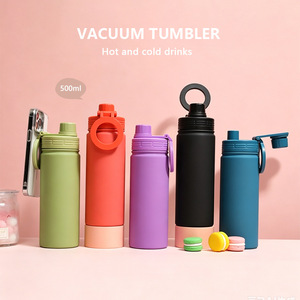 Stainless Steel Vacuum Tumbler 500ml Insulated For Hot And Cold Drinks Travel Water <b>Bottle</b> With Magnetic Phone Holder - Product Image 1