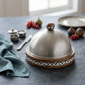 Arabic Metal Hotpot with Wooden Stand and Stainless Steel Lid Non-Stick Insulated Luxury Casserole for Hotel Wedding Parties - Product Image 1