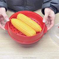 Cuiseur à micro-ondes de cuisine sans BPA récipient de cuisson à vapeur en plastique bols à double couche