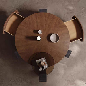 Ý tối giản gỗ Veneer phòng khách Vòng Bàn cà phê - Product Image 5