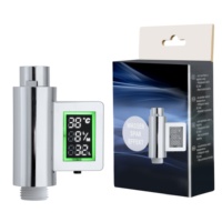 Thermomètre numérique de bain avec affichage de la température, capteur de débit d'eau de douche LED, affichage numérique du débit d'eau de douche, minuteur de douche