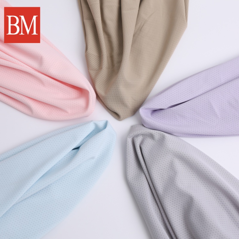 Polyester Spandex Stretch Plain with Cooling Finish Jacquard High Elasticity Sportswear FDY Fabric for Sun Protective Clothing