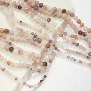 Cuentas Sueltas Redondas de Jade Violeta Natural, Aventurina <span class=keywords><strong>Rosa</strong></span> y <span class=keywords><strong>Jaspe</strong></span>, Piedras Preciosas de Cristal para Hacer Joyería, Collares, Pulseras y Pendientes - Product Image 1