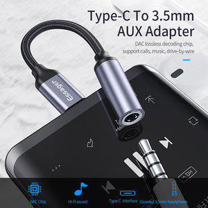 Câble adaptateur Essager 2021 E01 Type C vers prise jack 3,5 mm AUX pour <span class=keywords><strong>Huawei</strong></span> P30 <span class=keywords><strong>P20</strong></span> Pro Xiaomi Mi USB C vers convertisseur audio pour écouteurs 3,5 mm - Product Image 3