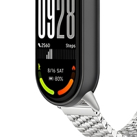 Compatible avec Whoop 5.0, bracelet sport en nylon tissé à texture denim, boucle à crochet, élastique