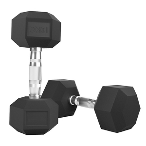 Tùy chỉnh trọng lượng quả tạ phòng tập thể dục màu đen HEX quả tạ cao su tráng quả tạ - Product Image 1