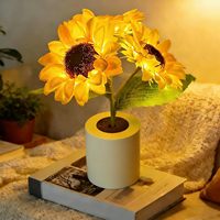 Lampe LED TSINYE en forme de tournesol, veilleuse en plastique blanc chaud, décoration de chambre pour la Saint-Valentin, cadeaux d'anniversaire - Pour elle, maman, femme
