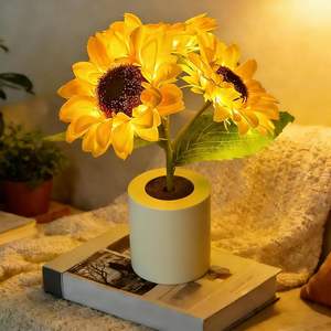 Lampe LED TSINYE en forme de tournesol, veilleuse en plastique blanc chaud, décoration de chambre <span class=keywords><strong>pour</strong></span> la Saint-Valentin, cadeaux d'<span class=keywords><strong>anniversaire</strong></span> - <span class=keywords><strong>Pour</strong></span> elle, <span class=keywords><strong>maman</strong></span>, femme - Product Image 2