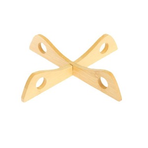 Support de cuisine en bambou en forme de croix avec tapis isolant thermique et égouttoir à vaisselle - Product Image 5