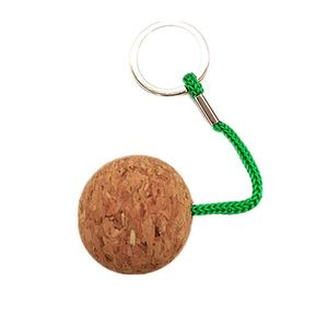 Customize Logo Creative Round Ball Cork Keyring Key Chain Wholesale Promotional Gifts Blank <b>Floating</b> Wooden Keychain - Product Image 4