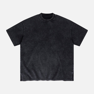 Streetwear OEM Bulk Tshirt Wahed Blank Custom Vintage Black <strong>Basic</strong> Tshirt - Product Image 1