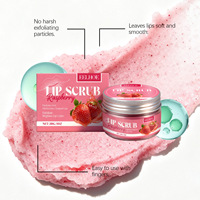 Custom Fruit Gesprongen Lipverzorging Veganistisch Exfoliërend Verwijderen Dode Huid Verhelderende Roze Aardbei Lip Scrub