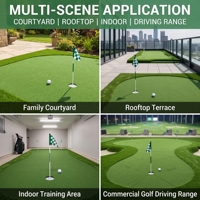 Tapis de golf 3-en-1 5x4 pieds, multi-surfaces (tee, fairway, rough) avec tees, robuste et antidérapant pour l'entraînement à domicile et au simulateur