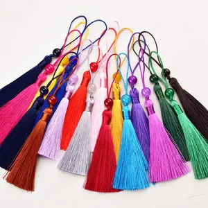 7CM Jade Bead Mini Tassels Handmade Soft Small Craft Tassels for Jewelry Making DIY Projects Bookmarks Pendant Jewelry