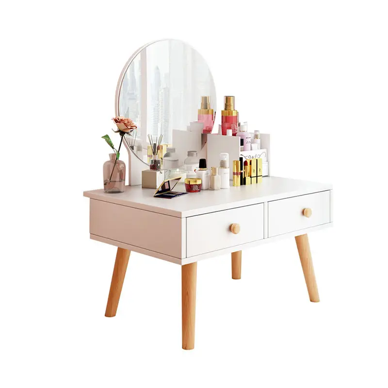 Деревянный небольшой ящик из фанеры в скандинавском стиле, роскошная модель, угловой туалетный столик для макияжа с зеркалом