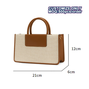 <span class=keywords><strong>Paparazzi</strong></span> PA0631-B à l'étranger usine Bolsa De Hombro longue sangle épaule toile bandoulière sac fourre-tout avec cuir - Product Image 2