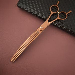 Tijeras Curvas para Peluquería Canina de 7.5 Pulgadas, Modelo Fishbone, de Bronce, Acero 440C, para Cortar el Pelo de Perros y Gatos - Product Image 5