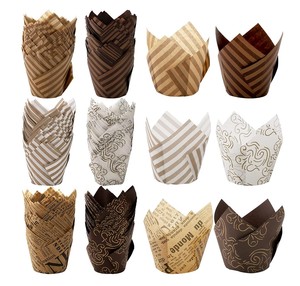 Taza de pastel de papel de tulipán, delineador de muffins blanco, proveedor profesional, precio de fábrica - Product Image 1