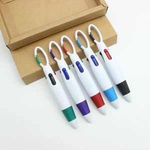 Mosquetón de plástico Shuttle Pens Bolígrafos retráctiles 4 en 1 Bolígrafos multicolores con hebilla - Product Image 1