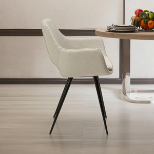 Silla de Comedor <span class=keywords><strong>OHH</strong></span> Tapizada en Terciopelo con Patas de Metal Negro, Tela de Cuero/PU, Suministro Directo de Fábrica para el Hogar y la Cocina - Product Image 5