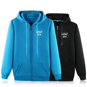 Men's Zipper Hooded sweater Non-Fleece Sweatshirt Hooded Outerwear Regular Sleeve