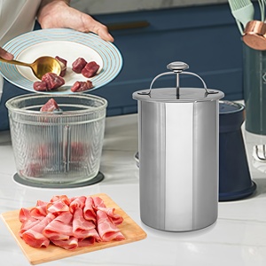 Presse à jambon en acier inoxydable de qualité supérieure, cuve à vapeur pour viande avec thermomètre pour la fabrication de saucisses <span class=keywords><strong>maison</strong></span> - Product Image 2