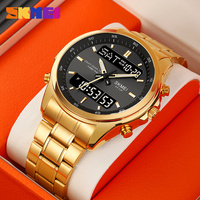 SKMEI 2049 Jam Tangan Olahraga Digital Quartz 3 Waktu untuk Pria, Arloji Pria Tahan Air LED Elektronik Relogio Masculino