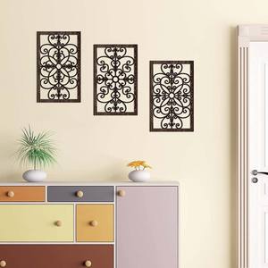 Décor mural en bois rustique épaissi, Design creux sculpté, Art mural, <span class=keywords><strong>décoration</strong></span> de ferme suspendue pour <span class=keywords><strong>salon</strong></span>, chambre à coucher - Product Image 4