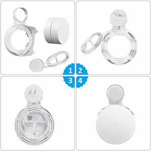 Soporte de pared de plástico duradero para sistema <span class=keywords><strong>WiFi</strong></span> <span class=keywords><strong>Google</strong></span> Mesh modelo 2020, con gancho y enchufe estadounidense, paquete de 3 para enrutadores y cables - Product Image 4