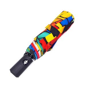 Parapluies pliants en pongé de haute qualité OEM/ODM en gros, boîte cadeau, protection intégrale, entièrement automatiques, 8 baleines, parapluie personnalisé avec logo en verre - Product Image 1