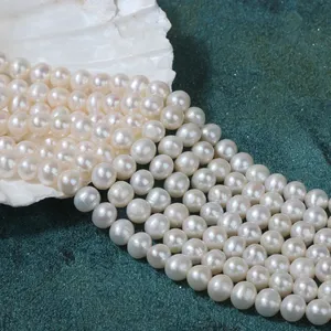 最具性价比的近圆形AA + 珍珠6毫米天然养殖圆形白色淡水散装珍珠批发