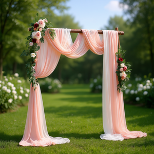 Kit de fleurs pour arche de mariage rose clair, tissu drapé de 33 pieds, modèle D0100X3ELA8, toile de fond pour cérémonie et réception - Product Image 2