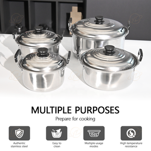 YITIAN 5 Parça Kichvoe Paslanmaz Çelik Tencere Seti Kapaklı İndüksiyonlu Ocaklar İçin Uygun Mutfak Kullanımı İçin Çift Saplı Çorba Tencereleri - Product Image 6