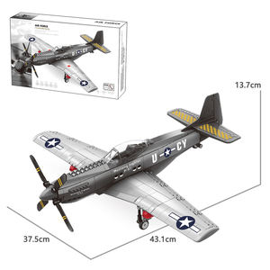 Wange 4006 P-51 Mustang Fighter Model Compatible Small Particle Children Unisex Educational Building Block Toy Set Wholesale - Product Image 4