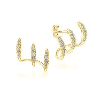 Boucles d'oreilles griffes serties de diamants, style audacieux et froid, accessoires pour femmes