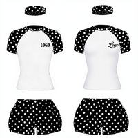 Ensemble tailleur-short décontracté pour femme, imprimé pois, avec logo personnalisé, en coton de haute qualité – Nouvelle collection très prisée