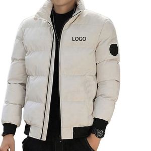 Custom Logo Printed Eco-Friendly Thick Zipper Winter Warm Bubble Puffer Polyester Filled Casual Coats <b>Jackets</b> - Product Image 1