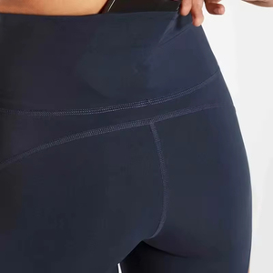Custom Yoga Wears High Elastic Workout <b>Clothes</b> Racerback Sports Bra Shorts Set Colorblock Yoga Set - Product Image 5