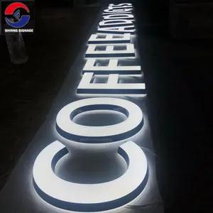 Logo acrylique personnalisé brillant 3D lettre signe illuminé signes électroniques affichage Led Logo d'affaires en plein air