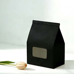 Bolsas de Papel Kraft Negras Personalizadas con Ventana Transparente y Cierre Autoadhesivo para Pasteles, Bocadillos y Aplicaciones Similares - Product Image 4