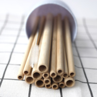 Pailles en bambou réutilisables - Matériel biodégradable et écologique, logo personnalisé, utilisation pour les fêtes, boîte en papier kraft de 100 pièces, longueur de 20 cm