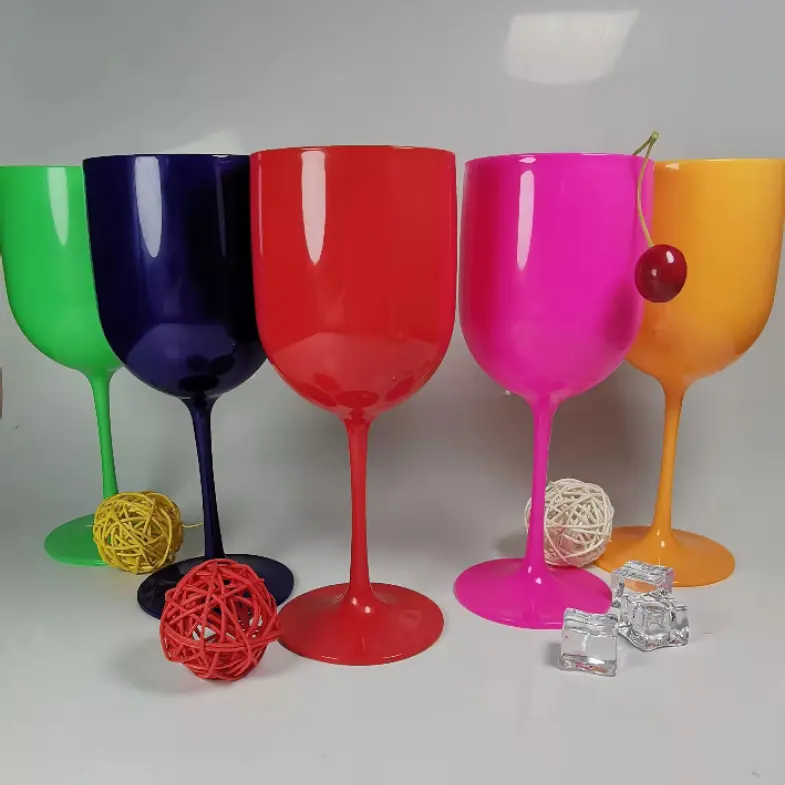 DD1936 plastica acrilico Bar tazza di vino acqua Cocktail bicchieri infrangibili bicchieri colorati Champagne flauti calici
