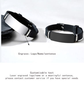 Il cinturino in Silicone da uomo in acciaio inossidabile con marchio curvo in acciaio inossidabile può essere inciso - Product Image 5