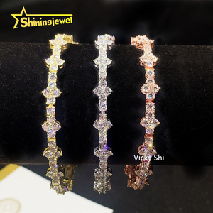 Pulsera de Tenis con Cruz de Moissanita VVS de 3mm en Plata 925 de Alta Venta, Joyería Fina Iced Out para Hombre y Mujer - Product Image 1