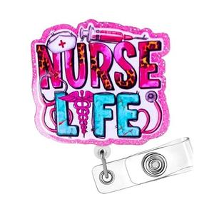 Offre Spéciale – Porte-badge rose RN BSN en ABS avec paillettes, support de carte d'identité pour infirmière, accessoires pour infirmières - Product Image 2