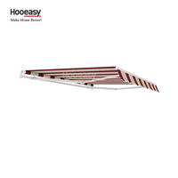 Auvent rétractable en aluminium Protection solaire Abri contre la pluie résidentiel Toile Fonctionnement manuel Bras pliants Auvents