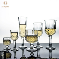 Verres à vin rouge gaufrés, verres à vin blancs diamantés, verres à champagne, verres à vin vintage en cristal pour mariage et fête