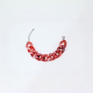 Set di Bracciale e Collana Midas con Charm in Acrilico, Gioielli Trendy Rossi Trasparenti, Regalo per Donne - Product Image 2
