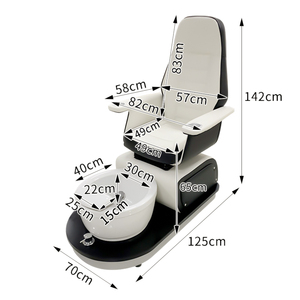 Fauteuil de pédicure multifonctionnel avec station de trempage des pieds, accoudoirs en cuir PU, porte-gobelets, chaise de salon professionnelle - Product Image 1