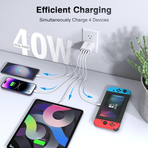 <span class=keywords><strong>Chargeur</strong></span> mural USB C, <span class=keywords><strong>chargeur</strong></span> USB C <span class=keywords><strong>rapide</strong></span> 40W, adaptateur secteur mural 4 ports PD+QC, <span class=keywords><strong>chargeur</strong></span> multiport type C pour <span class=keywords><strong>iPhone</strong></span> 16 - Product Image 2